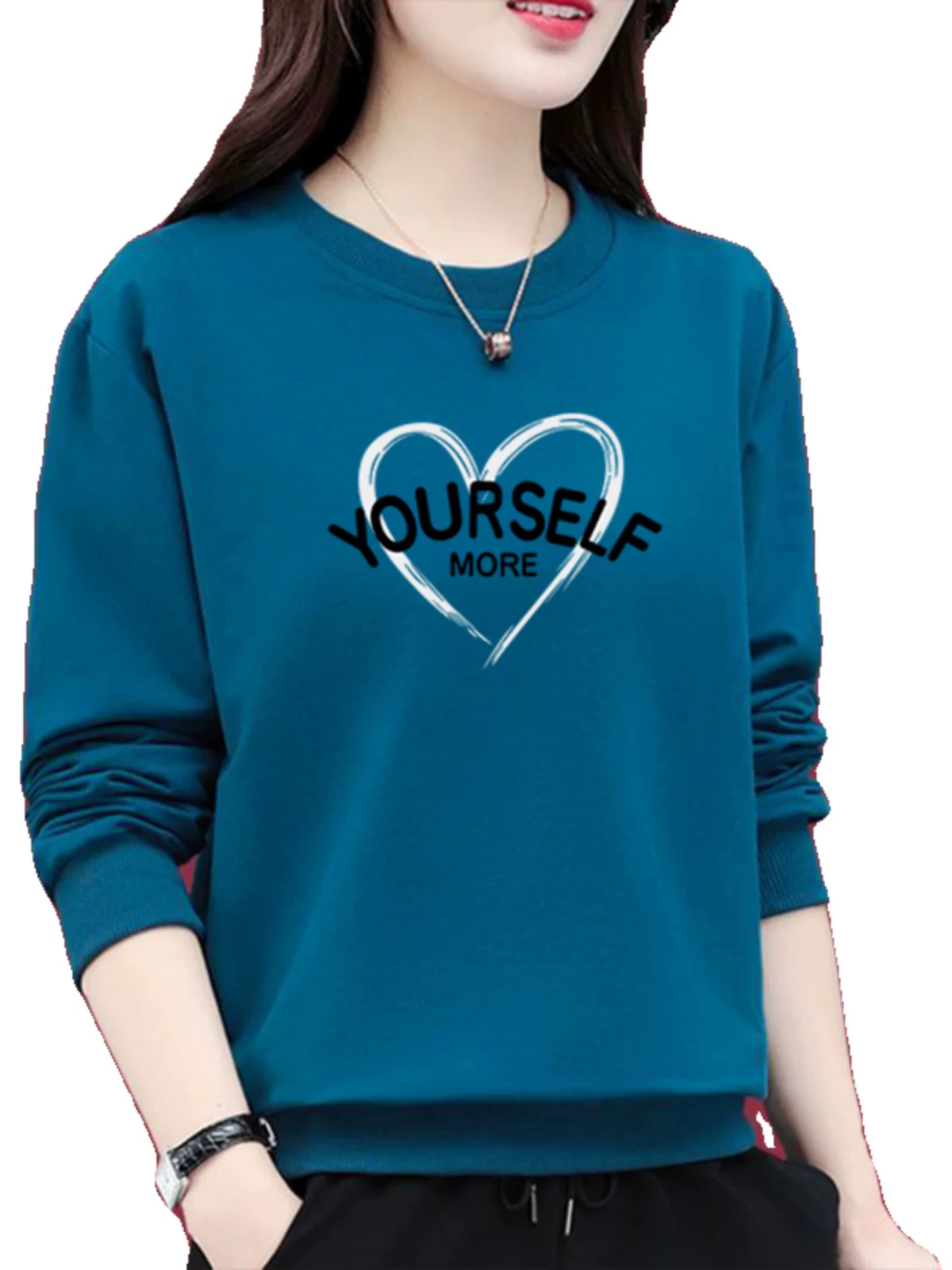 Tide, sweatshirt, warm long-sleeve, spring jacket with a round collar, oversize
