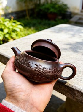 潜洛宜兴紫砂壶原矿紫泥