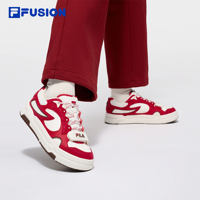 BANK丨FILA FUSION斐乐女士板鞋魔术贴2026新年红色女鞋运动鞋,淘宝优惠券,粉丝福利购,淘宝优惠卷