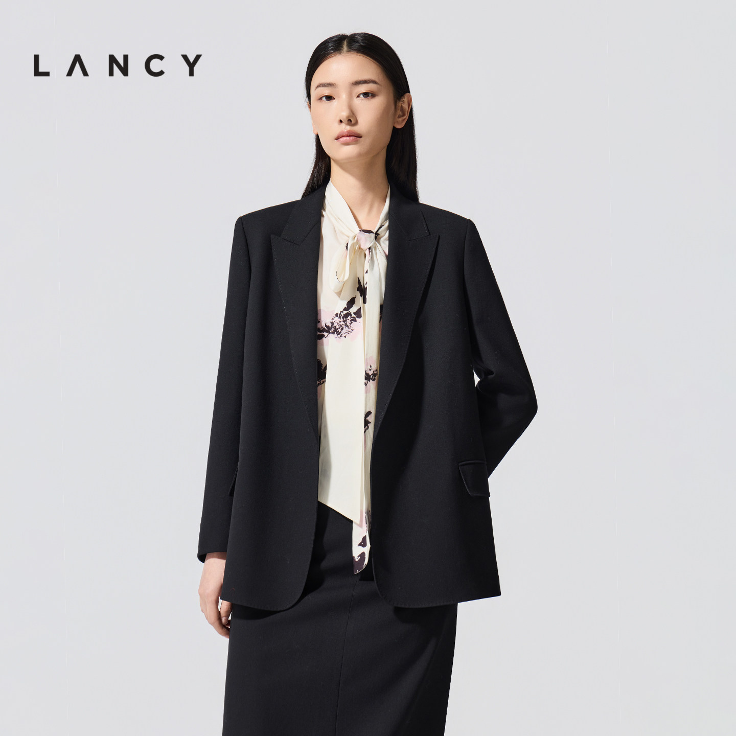 【纯羊毛】LANCY/朗姿2026春新款腰带收腰西装外套直筒半裙套装女,淘宝优惠券,粉丝福利购,淘宝优惠卷