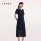Langzi 2025 new summer style high-end hollow knitted slim waist dress for women