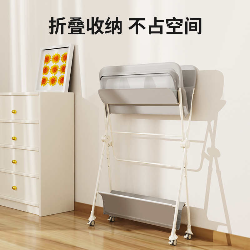 慕卡索婴儿尿布台便携式宝宝洗澡护理台多功能新生儿抚触台可折叠
