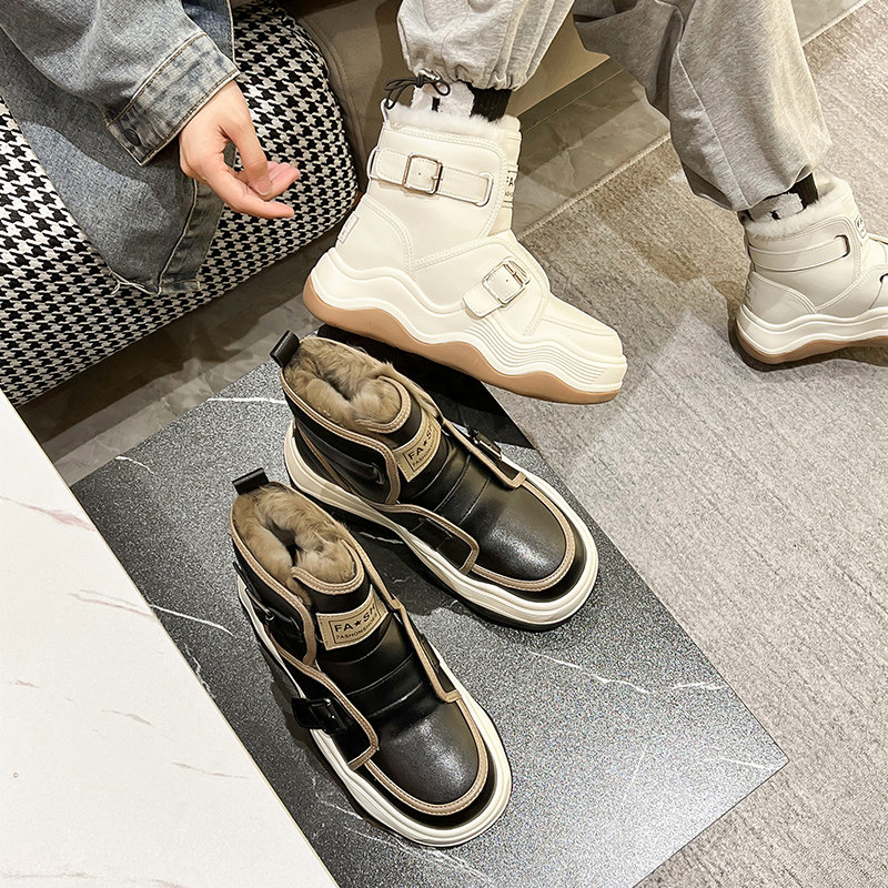 厚底2022新款冬季加绒东北大雪地靴 珂简妮时尚雪地靴