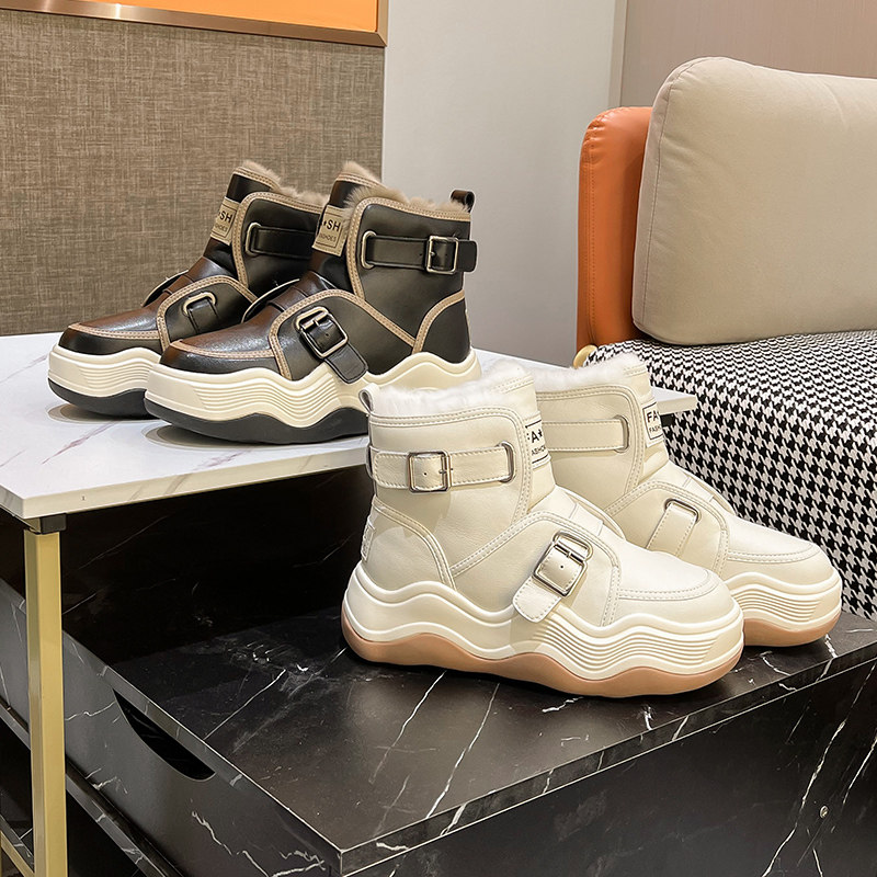 厚底2022新款冬季加绒东北大雪地靴 珂简妮时尚雪地靴