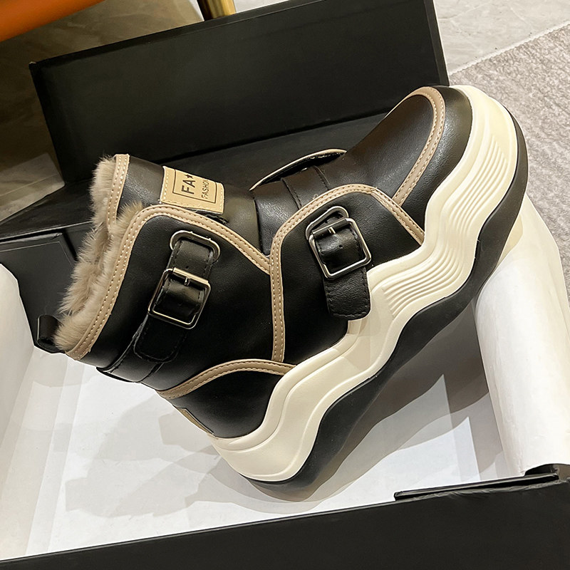 厚底2022新款冬季加绒东北大雪地靴 珂简妮时尚雪地靴