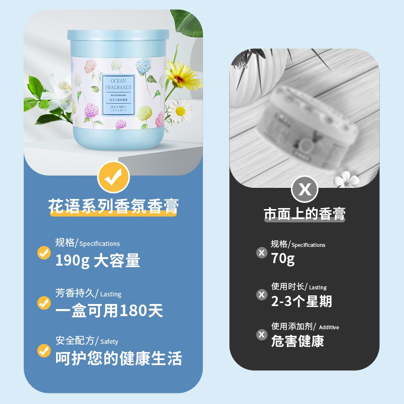 空气卫生间固体香膏清香卧室清新剂 民汽香熏香料