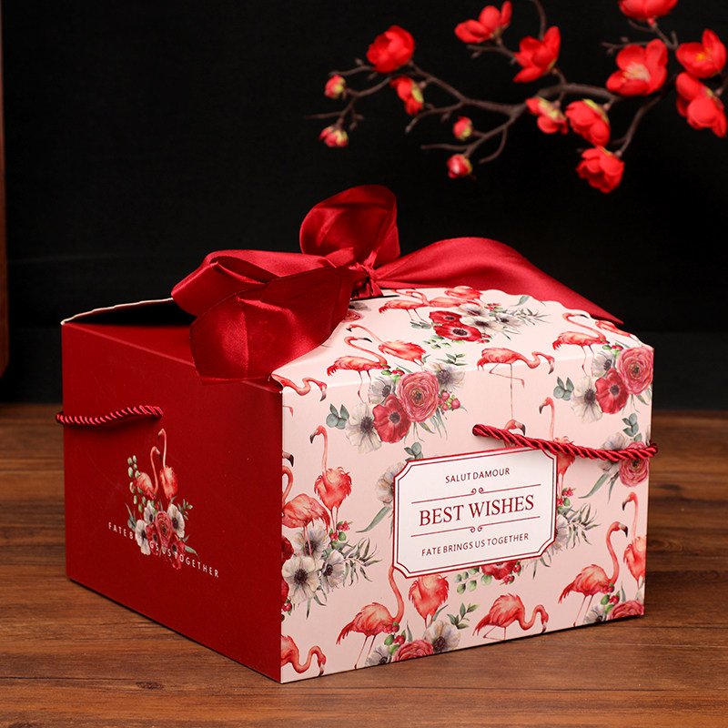 国潮风结婚回礼喜糖盒伴手礼礼品包装空盒子 ins风火烈鸟包装礼袋,淘宝优惠券,粉丝福利购,淘宝优惠卷