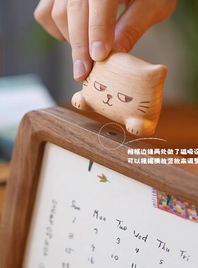 猫咪实木相框可爱摆件生日礼物