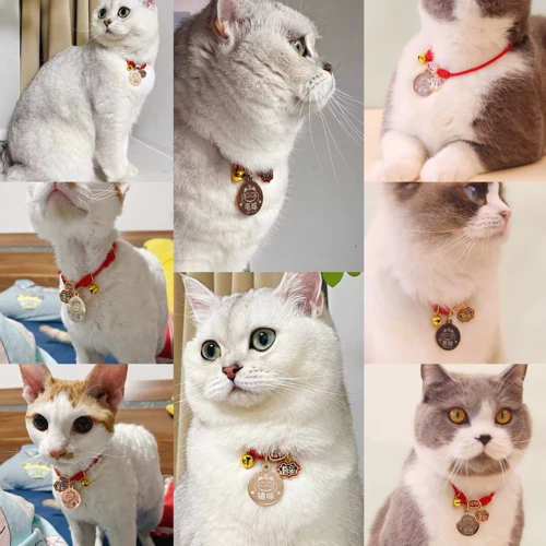 Защитный чокер, регулируемый плетеный браслет из красной нити ручной работы, колокольчик, кот, делается под заказ