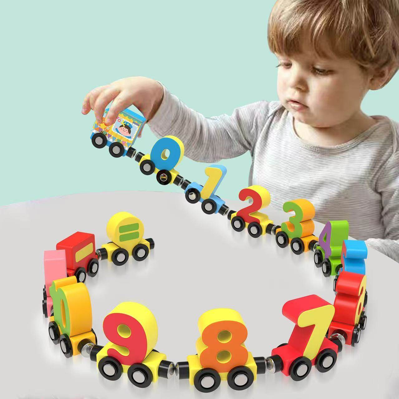 磁性数字小火车玩具儿童益智磁力积木拼装宝宝早教男孩女孩1-3岁,淘宝优惠券,粉丝福利购,淘宝优惠卷