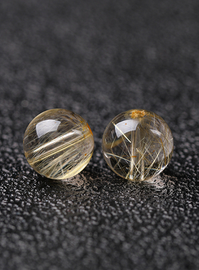 7A天然金发晶黄水晶散珠子手串