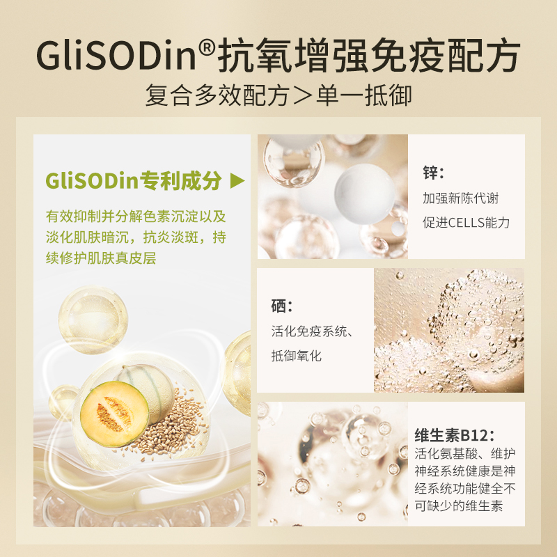 GliSODin肌索帝娜 增强体质 1盒装SOD调理健康平衡免疫缓强补锌硒 - 图1