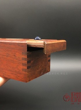 速发仿老镶古合金银元壳抽拉首饰盒嵌小木盒小盒子仿 木雕储物收