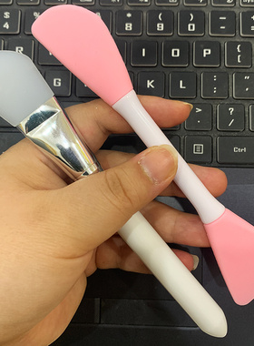正品寐公主 软硅胶刷泥膜双头刷涂抹面膜刷子美容院专用化妆刷短