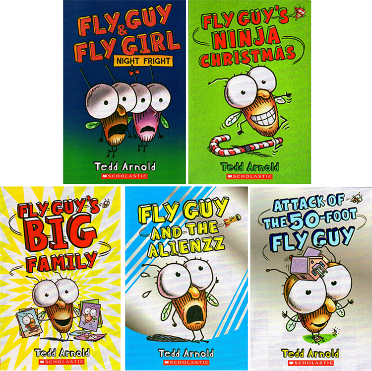 Fly Guy And Buzz 苍蝇小子分级读物16-20 5册合售 全彩英语初级章节桥梁书 儿童趣味读物 中小学生阅读 Tedd Arnold 英文原版绘本 - 图0