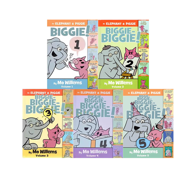 预售 英文原版 小猪小象合集5册合售25个故事 An Elephant Piggie 精装 情商教育培养绘本 莫威廉斯 Mo Willems - 图0