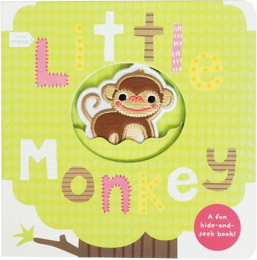 英文原版 儿童低幼绘本 Little Friends:Little Monkey 小猴子绸带纸板情景书操作书 边玩边学 幼儿认知 找找看