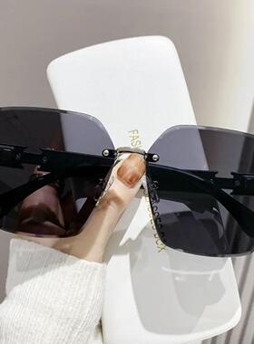 变色无框显瘦防紫外线圆脸太阳镜