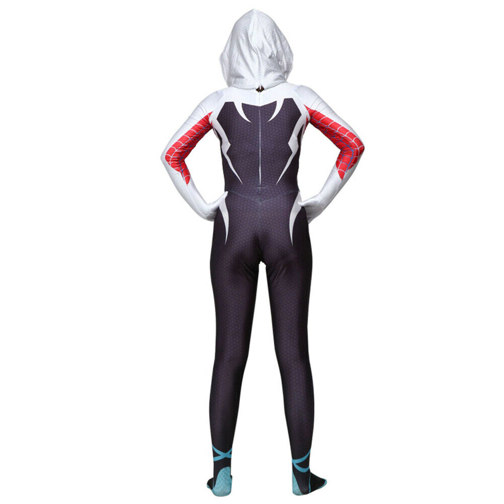 Women Adult Into the Spider-Verse Cosplay Gwen Stacy Costume - 图0