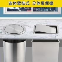 Square Kitchen Countertop Flush bin 304 Stainless Steel Barrel Round Concealed Handwashing Table Concealed cleaning barrel