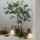 Simulated Japanese hanging bell tree window display wood