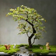 Bionic island spring flowers simulated green plants
