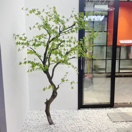 Simulated Japanese hanging bell tree window display wood