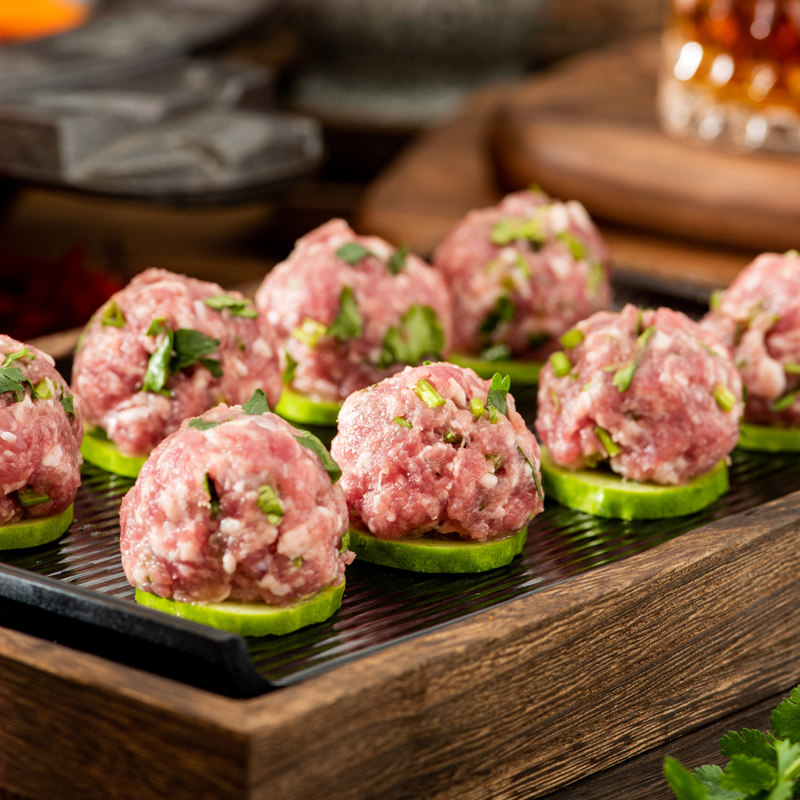 美好香菜猪肉丸1000g新鲜火锅配菜食材速冻半成品方便瘦肉丸子2斤,淘宝优惠券,粉丝福利购,淘宝优惠卷