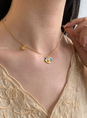 燕归旋转木马足银百搭项链女