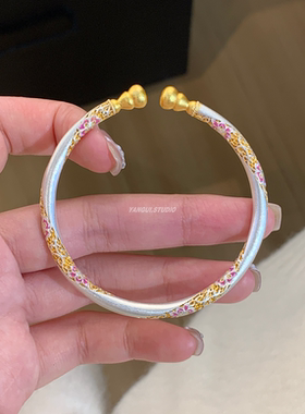 燕归花间捕梦足银999实心手镯