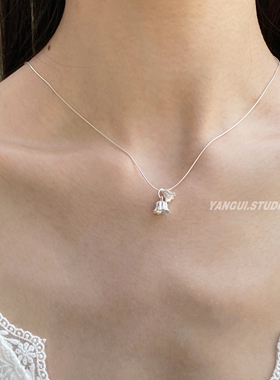 燕归原创简约ins风铃兰纯银项链