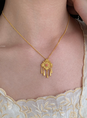 燕归江余年国风足银重工项链女