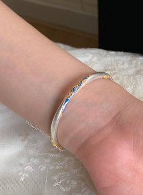 燕归忘山河国风足银百搭手镯女