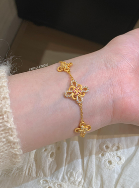 燕归中国如意结纯银轻奢重工手链