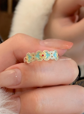 燕归青衣宫廷国风足银百搭戒指