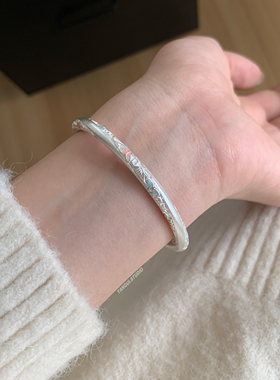 燕归蝶中君国风足银轻奢百搭手镯