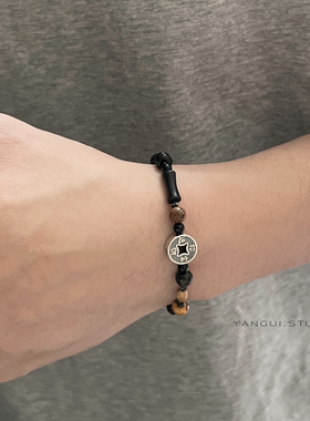 燕归招财进宝黑曜石情侣手链