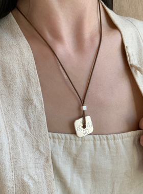 燕归禄山福足银百搭编绳情侣项链