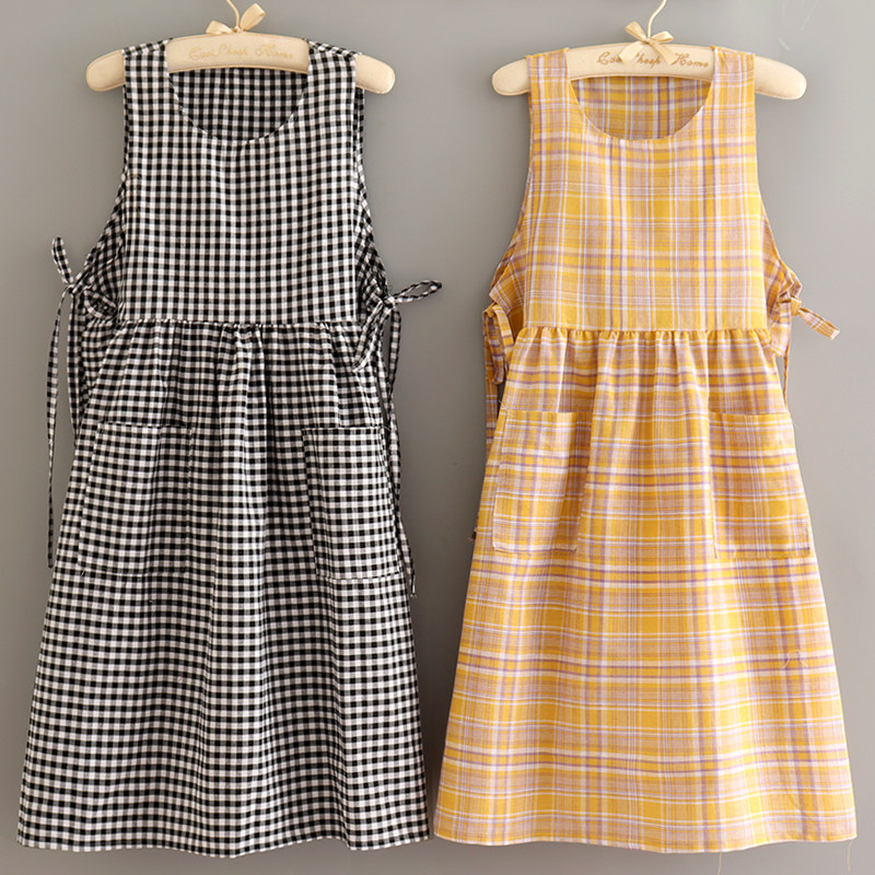 森系布料小清新围裙透气耐磨薄款新款罩衣无袖围腰工作服定制,淘宝优惠券,粉丝福利购,淘宝优惠卷