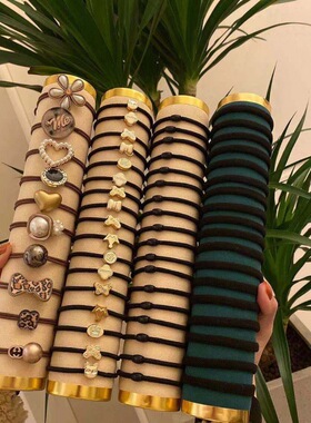 新款网红组合发绳爆款发圈韩版复古60件套套装小众成人气质发饰女