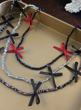 韩国东大门精致甜美水晶串珠项链