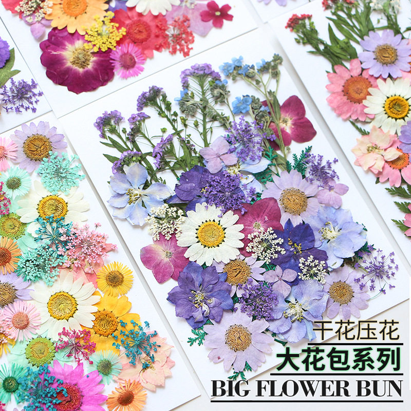 干花diy材料花材包押花包儿童手工植物标本滴胶压花贴画花瓣妆包