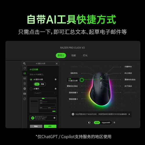 Razer雷蛇Pro Click V2生产力MAC电脑办公游戏AI三模无线蓝牙鼠标 - 图0