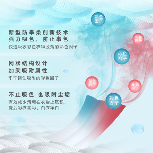 【赠送洗衣液】超能防串染吸色巾洗衣机防串色洗衣片色母片洗衣纸 - 图2