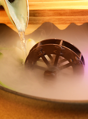 中式风招财陶瓷桌面流水喷泉摆件