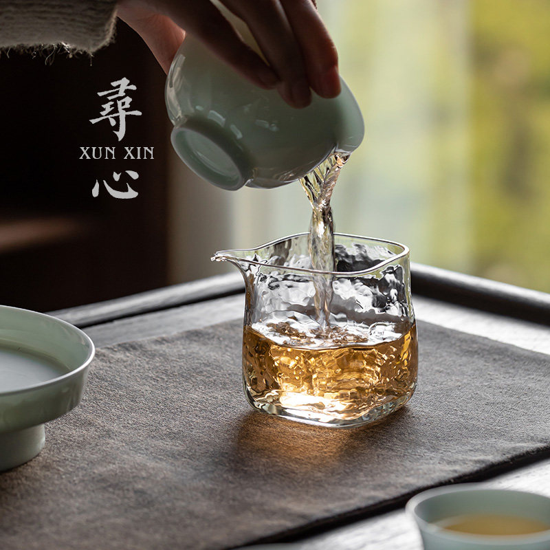 寻心透明玻璃公道杯加厚耐热分茶器茶海中式家用创意功夫茶具配件,淘宝优惠券,粉丝福利购,淘宝优惠卷