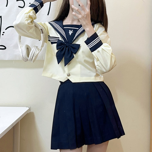 秋柚语【临川高校】原创水手服jk制服学院套装长短袖秋上衣基础款 - 图1