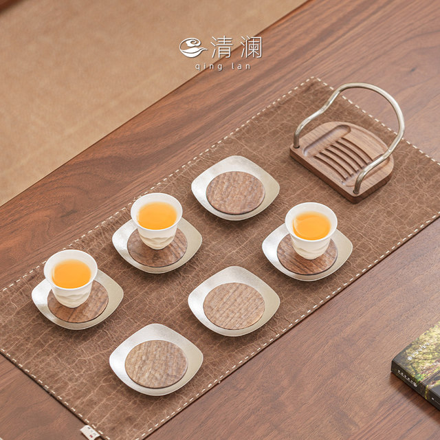 Qinglan ອັນບໍລິສຸດ titanium ຊັ້ນສູງຊາ coaster ແຜ່ນ insulation ຮຽບຮ້ອຍ