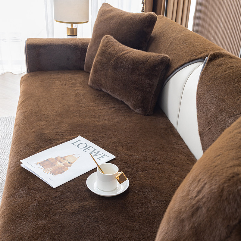 高档米兰貂毛绒加厚保暖沙发垫防滑真皮实木红木坐垫沙发罩套,淘宝优惠券,粉丝福利购,淘宝优惠卷