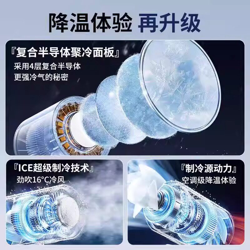 【冰瓷制冷】手持小风扇2026年新款制冷小空调半导体冷风户外随身便携式小型迷你静音电风扇USB桌面降温神器